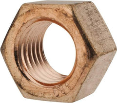 Value Collection - 1-8 UN Silicon Bronze Right Hand Hex Nut - 1-1/2" Across Flats, 55/64" High, Uncoated - Exact Industrial Supply