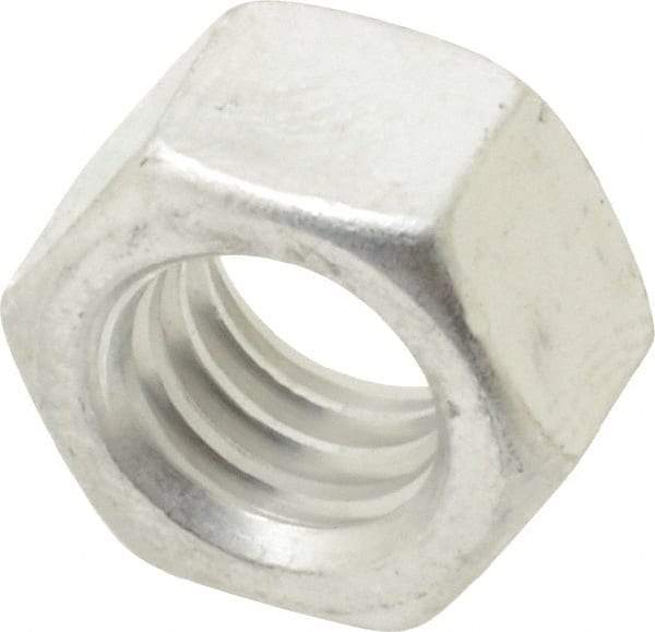 Value Collection - 3/8-16 UN Aluminum Right Hand Hex Nut - 9/16" Across Flats, 21/64" High, Uncoated - Exact Industrial Supply