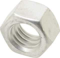 Value Collection - 3/8-16 UN Aluminum Right Hand Hex Nut - 9/16" Across Flats, 21/64" High, Uncoated - Exact Industrial Supply