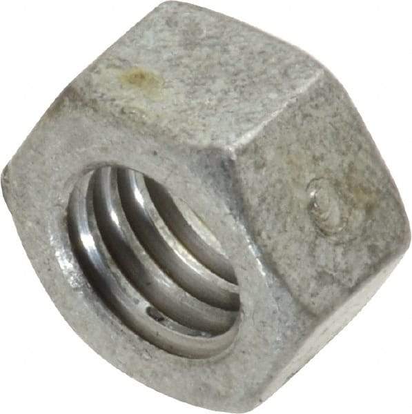 Value Collection - 3/8-16 UNC Steel Right Hand Hex Nut - 9/16" Across Flats, 21/64" High, Hot Dipped Galvanized Finish - Exact Industrial Supply