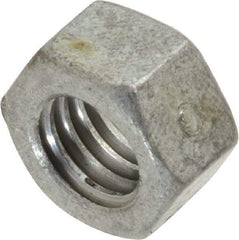 Value Collection - 3/8-16 UNC Steel Right Hand Hex Nut - 9/16" Across Flats, 21/64" High, Hot Dipped Galvanized Finish - Exact Industrial Supply