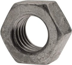 Value Collection - 7/16-14 UNC Steel Right Hand Hex Nut - 11/16" Across Flats, 3/8" High, Hot Dipped Galvanized Finish - Exact Industrial Supply