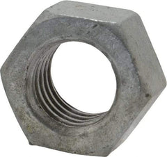 Value Collection - 1/2-13 UNC Steel Right Hand Hex Nut - 3/4" Across Flats, 7/16" High, Hot Dipped Galvanized Finish - Exact Industrial Supply