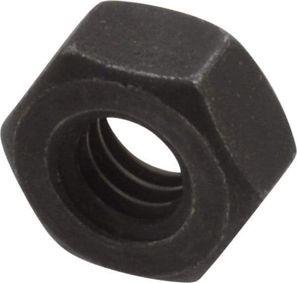 Value Collection - 1/4-20 UNC Steel Right Hand Hex Nut - 7/16" Across Flats, 7/32" High, Black Oxide Finish - Exact Industrial Supply