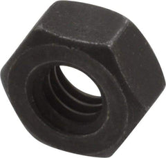 Value Collection - 1/4-20 UNC Steel Right Hand Hex Nut - 7/16" Across Flats, 7/32" High, Black Oxide Finish - Exact Industrial Supply