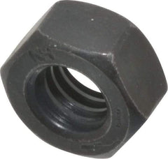 Value Collection - 5/16-18 UNC Steel Right Hand Hex Nut - 1/2" Across Flats, 17/64" High, Black Oxide Finish - Exact Industrial Supply