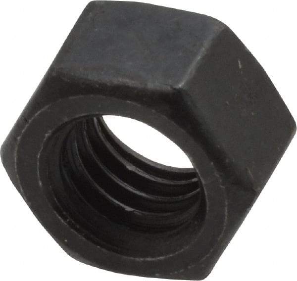 Value Collection - 3/8-16 UNC Steel Right Hand Hex Nut - 9/16" Across Flats, 21/64" High, Black Oxide Finish - Exact Industrial Supply