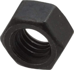 Value Collection - 3/8-16 UNC Steel Right Hand Hex Nut - 9/16" Across Flats, 21/64" High, Black Oxide Finish - Exact Industrial Supply
