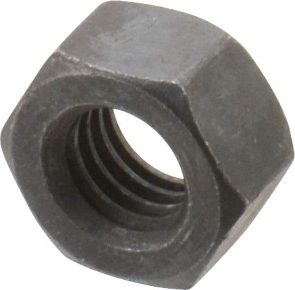 Value Collection - 7/16-14 UNC Steel Right Hand Hex Nut - 11/16" Across Flats, 3/8" High, Black Oxide Finish - Exact Industrial Supply