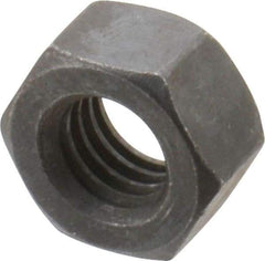 Value Collection - 7/16-14 UNC Steel Right Hand Hex Nut - 11/16" Across Flats, 3/8" High, Black Oxide Finish - Exact Industrial Supply