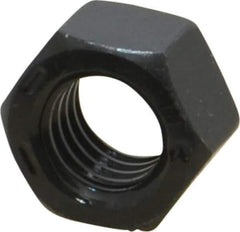 Value Collection - 1/2-13 UNC Steel Right Hand Hex Nut - 3/4" Across Flats, 7/16" High, Black Oxide Finish - Exact Industrial Supply