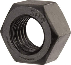 Value Collection - 9/16-12 UNC Steel Right Hand Hex Nut - 7/8" Across Flats, 31/64" High, Black Oxide Finish - Exact Industrial Supply