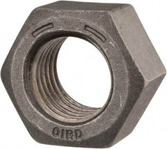 Value Collection - 1-1/8 - 7 UNC Steel Right Hand Hex Nut - 1-11/16" Across Flats, 31/32" High, Black Oxide Finish - Exact Industrial Supply