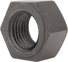 Value Collection - 1-1/2 - 6 UNC Steel Right Hand Hex Nut - 2-1/4" Across Flats, 1-9/32" High, Black Oxide Finish - Exact Industrial Supply