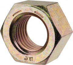 Value Collection - 1-1/8 - 7 UNC Steel Right Hand Hex Nut - 1-11/16" Across Flats, 31/32" High, Zinc Yellow Dichromate Finish - Exact Industrial Supply