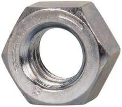 Value Collection - 5/16-18 UNC Steel Right Hand Hex Nut - 1/2" Across Flats, 17/64" High, Zinc-Plated Finish - Exact Industrial Supply