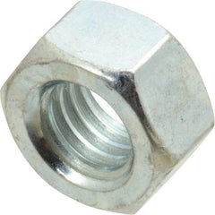 Value Collection - 7/16-14 UNC Steel Right Hand Hex Nut - 11/64" Across Flats, 3/8" High, Zinc-Plated Finish - Exact Industrial Supply
