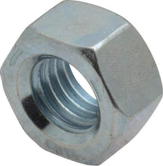 Value Collection - 9/16-12 UNC Steel Right Hand Hex Nut - 7/8" Across Flats, 31/64" High, Zinc-Plated Finish - Exact Industrial Supply