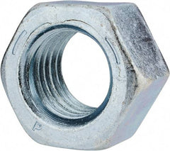 Value Collection - 1-1/8 - 7 UNC Steel Right Hand Hex Nut - 1-11/16" Across Flats, 31/32" High, Zinc-Plated Finish - Exact Industrial Supply