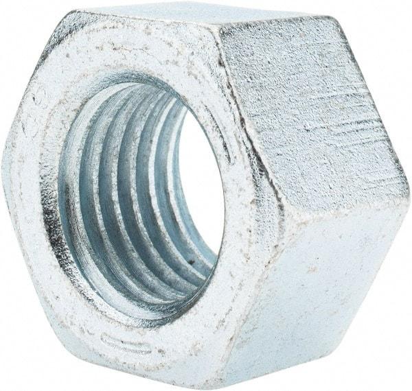 Value Collection - 1-1/4 - 7 UNC Steel Right Hand Hex Nut - 1-7/8" Across Flats, 1-1/16" High, Zinc-Plated Finish - Exact Industrial Supply