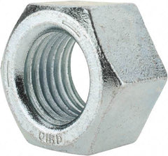 Value Collection - 1-1/2 - 6 UNC Steel Right Hand Hex Nut - 2-1/4" Across Flats, 1-9/32" High, Zinc-Plated Finish - Exact Industrial Supply