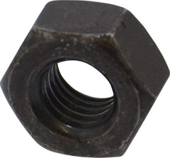 Value Collection - 1/4-28 UNF Steel Right Hand Hex Nut - 7/16" Across Flats, 7/32" High, Black Oxide Finish - Exact Industrial Supply