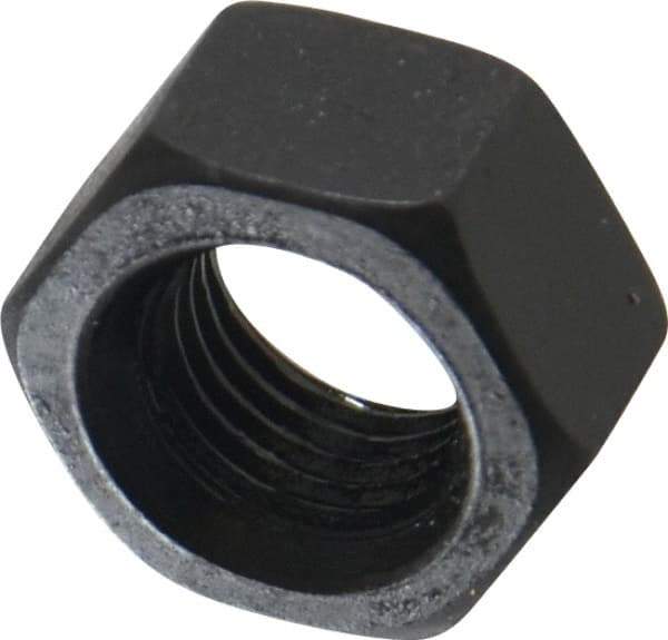 Value Collection - 7/16-20 UNF Steel Right Hand Hex Nut - 11/16" Across Flats, 3/8" High, Black Oxide Finish - Exact Industrial Supply