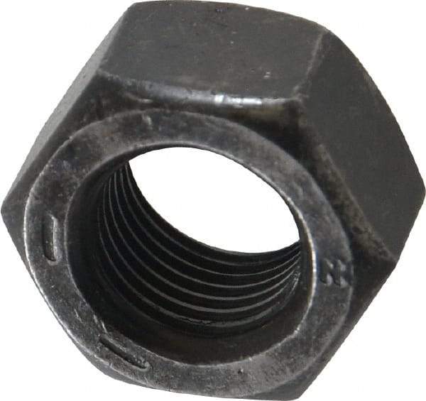 Value Collection - 9/16-18 UNF Steel Right Hand Hex Nut - 7/8" Across Flats, 31/64" High, Uncoated - Exact Industrial Supply