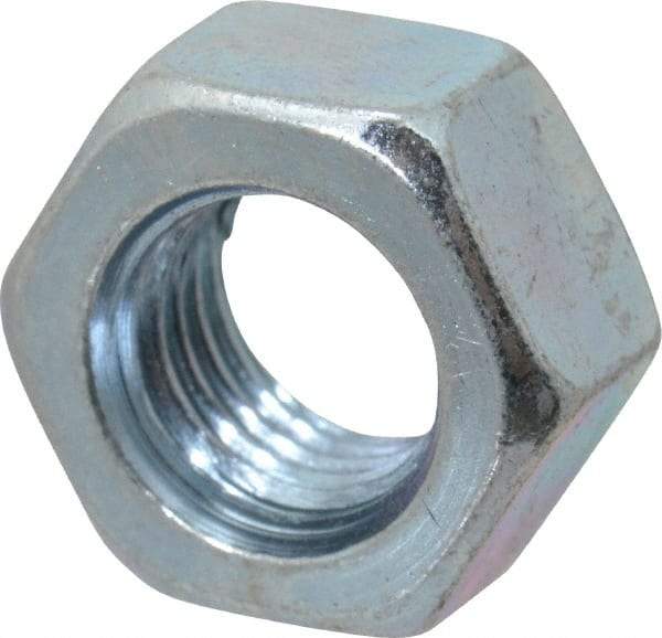 Value Collection - 5/16-24 UNF Steel Right Hand Hex Nut - 1/2" Across Flats, 17/64" High, Zinc-Plated Finish - Exact Industrial Supply