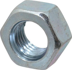 Value Collection - 5/16-24 UNF Steel Right Hand Hex Nut - 1/2" Across Flats, 17/64" High, Zinc-Plated Finish - Exact Industrial Supply