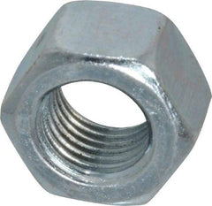 Value Collection - 3/8-24 UN Steel Right Hand Hex Nut - 9/16" Across Flats, 21/64" High, Zinc-Plated Finish - Exact Industrial Supply