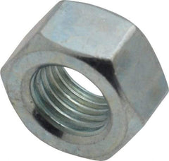 Value Collection - 7/16-20 UNF Steel Right Hand Hex Nut - 11/16" Across Flats, 3/8" High, Zinc-Plated Finish - Exact Industrial Supply