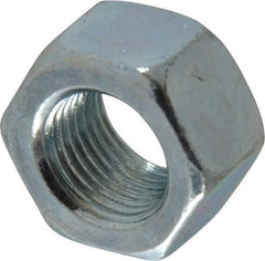 Value Collection - 1/2-20 UN Steel Right Hand Hex Nut - 3/4" Across Flats, 7/16" High, Zinc-Plated Finish - Exact Industrial Supply