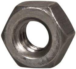 Value Collection - 1/4-20 UN Steel Right Hand Hex Nut - 7/16" Across Flats, 7/32" High, Uncoated - Exact Industrial Supply