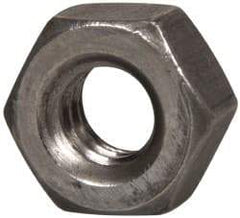 Value Collection - 1/4-20 UN Steel Right Hand Hex Nut - 7/16" Across Flats, 7/32" High, Uncoated - Exact Industrial Supply