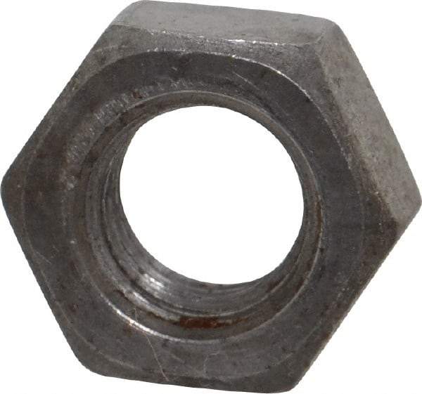 Value Collection - 7/16-14 UNC Steel Right Hand Hex Nut - 11/16" Across Flats, 3/8" High, Uncoated - Exact Industrial Supply