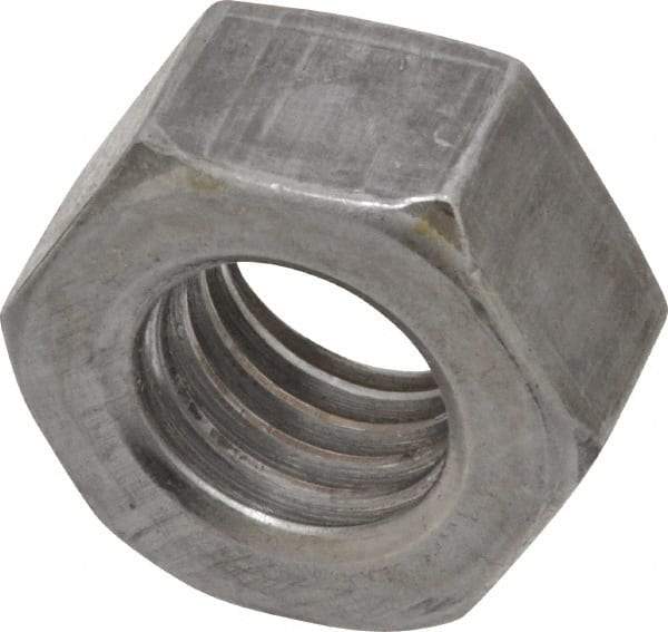 Value Collection - 9/16-12 UN Steel Right Hand Hex Nut - 7/8" Across Flats, 31/64" High, Uncoated - Exact Industrial Supply