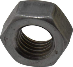 Value Collection - 5/16-24 UNF Steel Right Hand Hex Nut - 1/2" Across Flats, 0.2656" High, Uncoated - Exact Industrial Supply