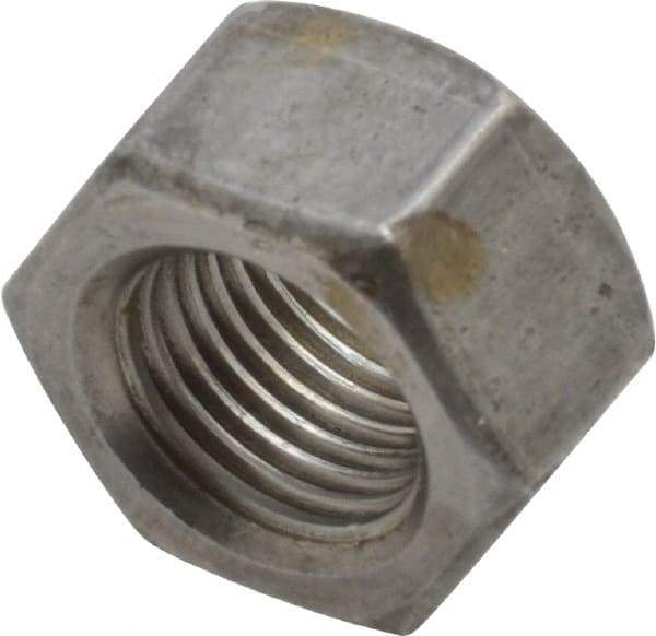 Value Collection - 1/2-20 UNF Steel Right Hand Hex Nut - 3/4" Across Flats, 7/16" High, Zinc Clear Finish - Exact Industrial Supply