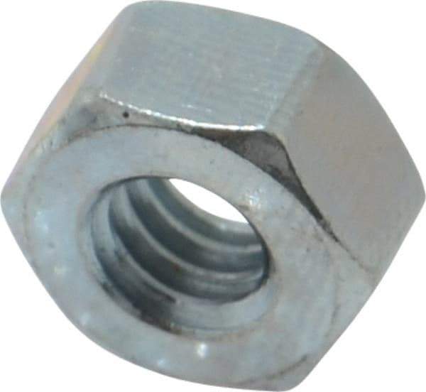 Value Collection - 1/4-20 UNC Steel Left Hand Hex Nut - 7/16" Across Flats, 7/32" High, Uncoated - Exact Industrial Supply