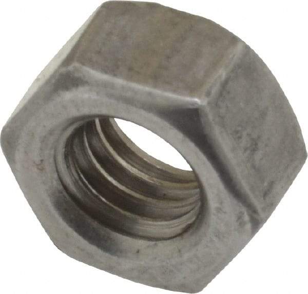 Value Collection - 5/16-18 UNC Steel Left Hand Hex Nut - 1/2" Across Flats, 17/64" High, Uncoated - Exact Industrial Supply