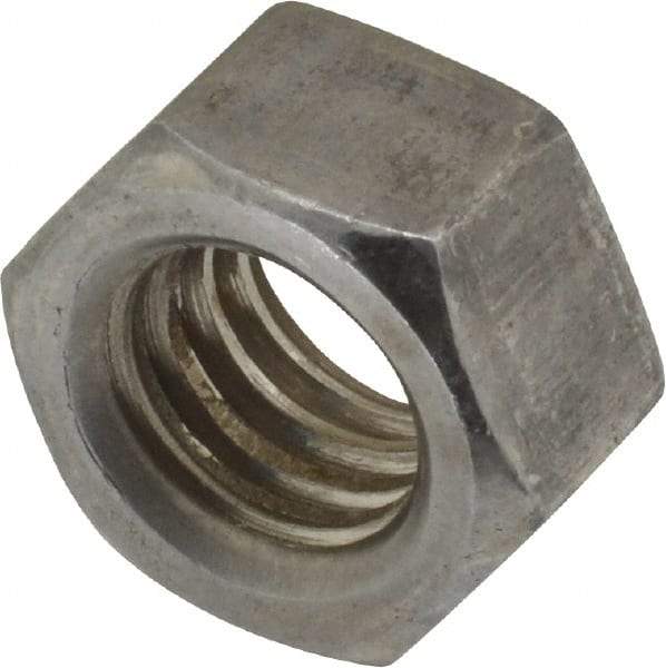 Value Collection - 3/8-16 UNC Steel Left Hand Hex Nut - 9/16" Across Flats, 21/64" High, Uncoated - Exact Industrial Supply