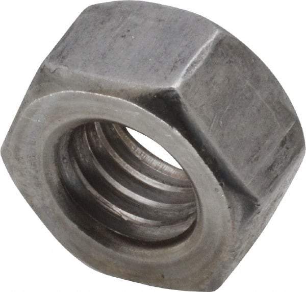Value Collection - 7/16-14 UNC Steel Left Hand Hex Nut - 11/16" Across Flats, 3/8" High, Uncoated - Exact Industrial Supply