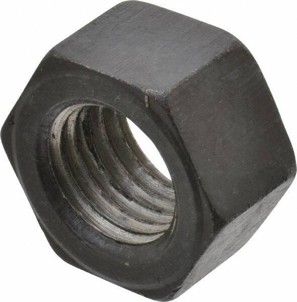 Value Collection - 1-8 UNC Steel Left Hand Hex Nut - 1-1/2" Across Flats, 55/64" High, Uncoated - Exact Industrial Supply