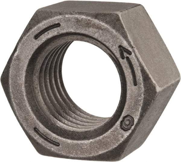 Value Collection - 1-1/8 - 7 UNC Steel Left Hand Hex Nut - 1-11/16" Across Flats, 31/32" High, Uncoated - Exact Industrial Supply
