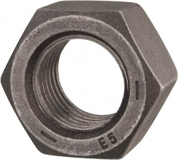Value Collection - 1-1/4 - 7 UNC Steel Left Hand Hex Nut - 1-7/8" Across Flats, 1-1/16" High, Uncoated - Exact Industrial Supply