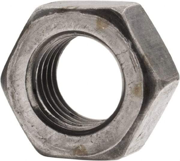Value Collection - 5/16-24 UNF Steel Left Hand Hex Nut - 1/2" Across Flats, 17/64" High, Uncoated - Exact Industrial Supply