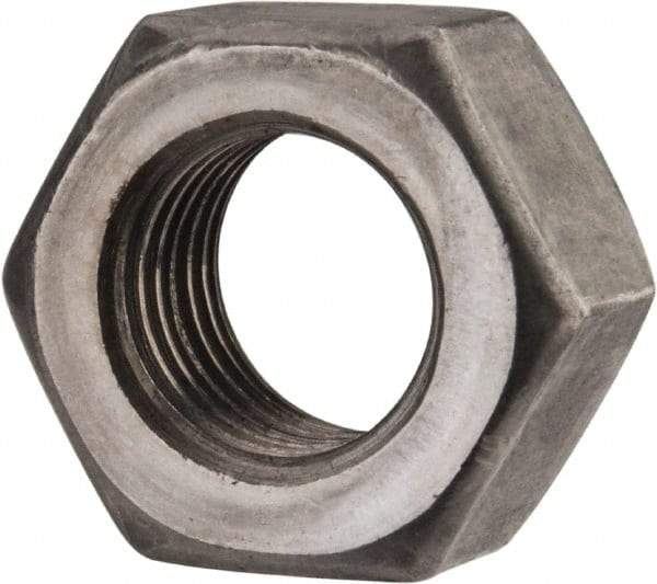 Value Collection - 7/16-20 UNF Steel Left Hand Hex Nut - 11/16" Across Flats, 3/8" High, Uncoated - Exact Industrial Supply