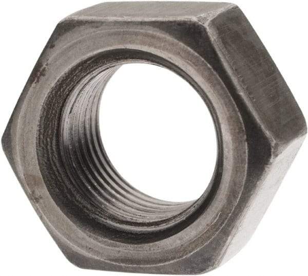 Value Collection - 1/2-20 UNF Steel Left Hand Hex Nut - 3/4" Across Flats, 7/16" High, Uncoated - Exact Industrial Supply