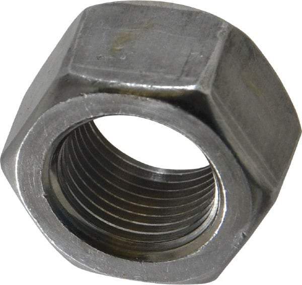 Value Collection - 7/8-14 UNF Steel Left Hand Hex Nut - 1-5/16" Across Flats, 3/4" High, Uncoated - Exact Industrial Supply